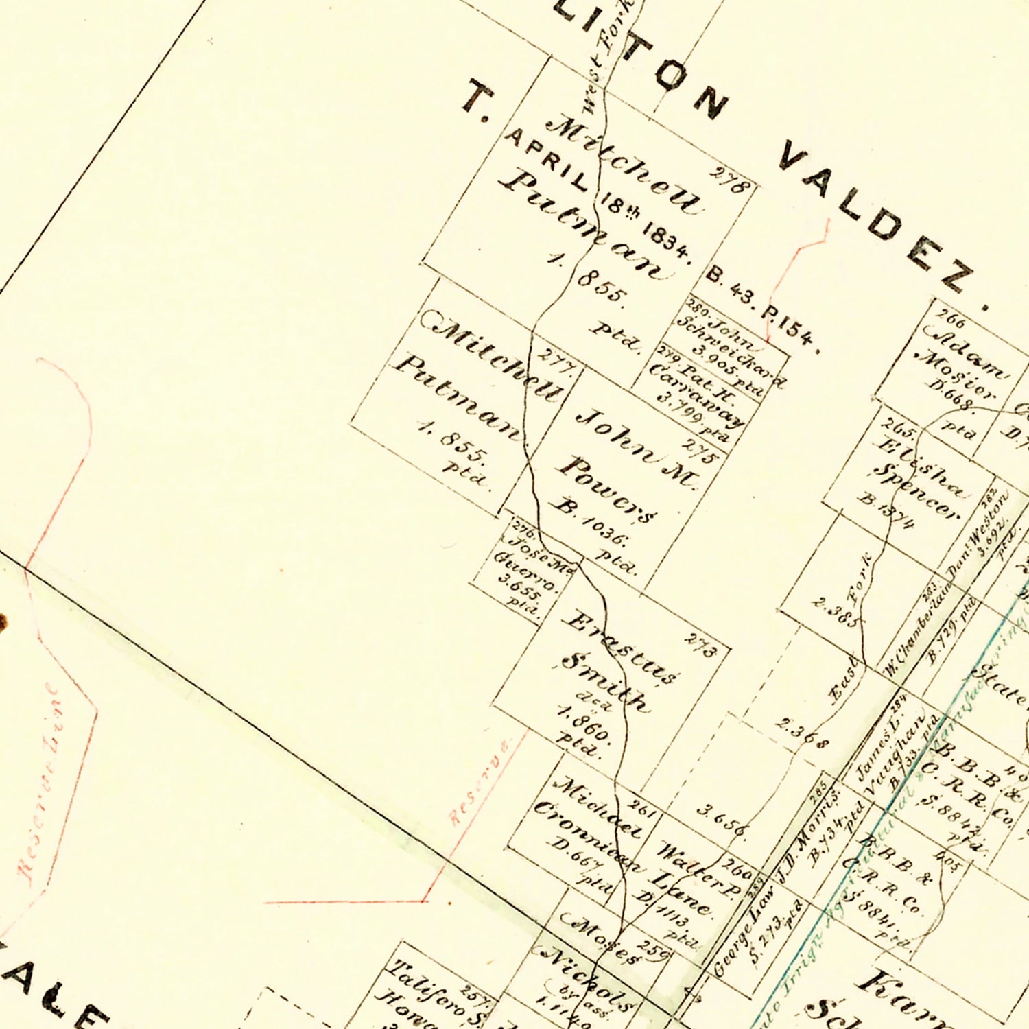 Vintage Map of Kinney County, Texas 1876