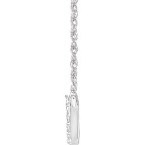 14K White Gold 1/8 CTW Natural Diamond Lowercase Initial W 16" Necklace