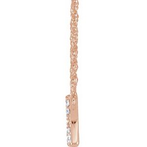 14K Rose Gold 1/10 CTW Natural Diamond Lowercase Initial X 16" Necklace