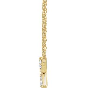 14K Yellow Gold 1/10 CTW Natural Diamond Lowercase Initial X 16" Necklace