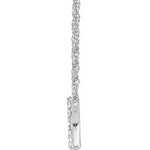 14K White Gold 1/10 CTW Natural Diamond Lowercase Initial X 16" Necklace