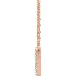 14K Rose Gold 1/8 CTW Natural Diamond Lowercase Initial Y 16" Necklace