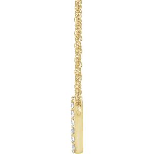 14K Yellow Gold 1/8 CTW Natural Diamond Lowercase Initial Y 16" Necklace