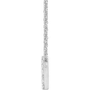 14K White Gold 1/8 CTW Natural Diamond Lowercase Initial Y 16" Necklace