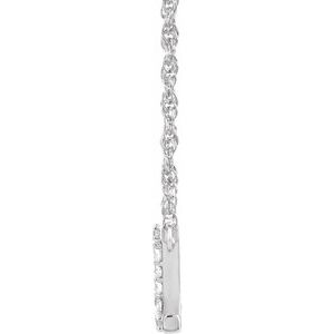 14K White Gold 1/10 CTW Natural Diamond Lowercase Initial Z 16" Necklace