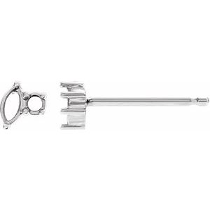 Platinum 3x1.5 mm Marquise Left Accented Earring Mounting