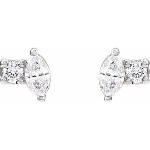 Platinum .08 CTW Natural Diamond Earrings – image 2