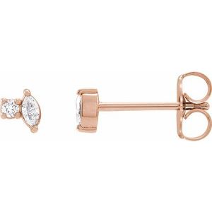 14K Rose Gold .08 CTW Natural Diamond Earrings