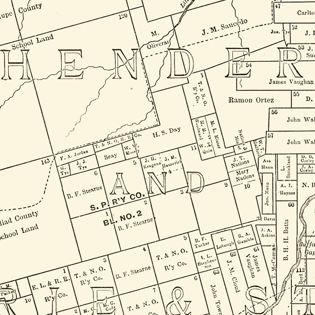 Vintage Map of Taylor County, Texas 1889