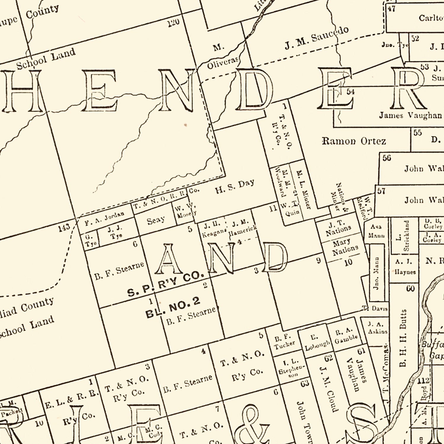 Vintage Map of Taylor County, Texas 1889