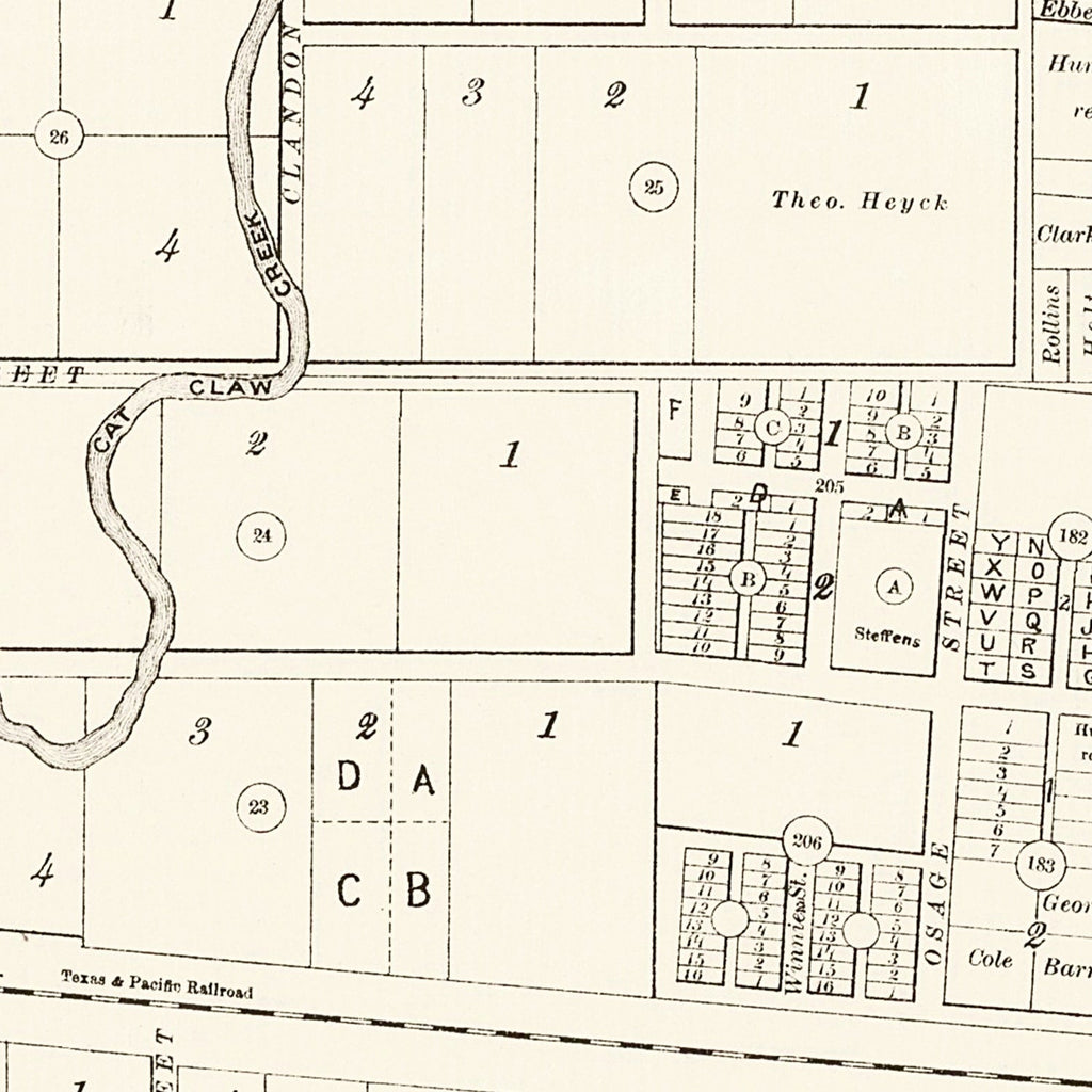 Vintage Map of Abilene, Texas 1885