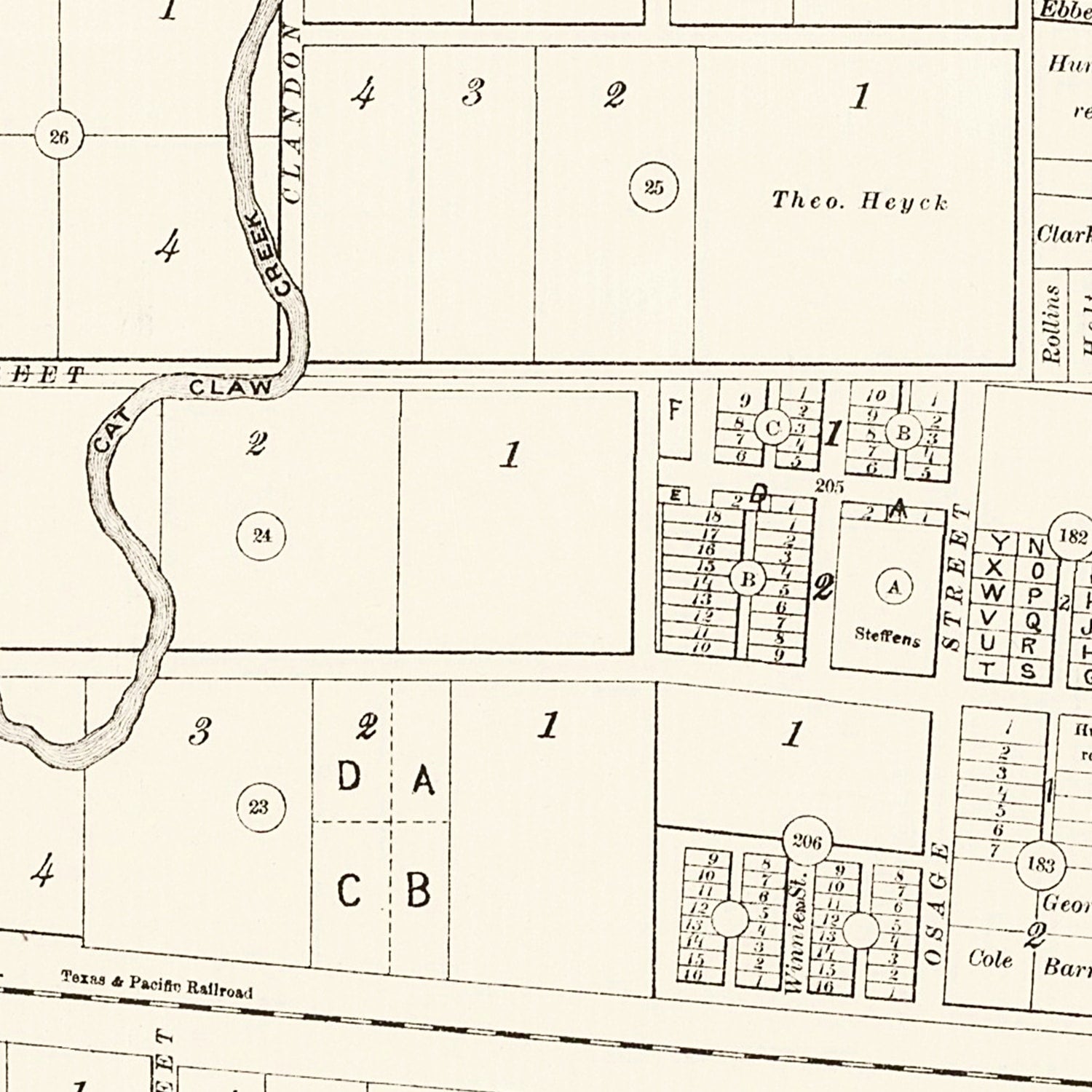 Vintage Map of Abilene, Texas 1885