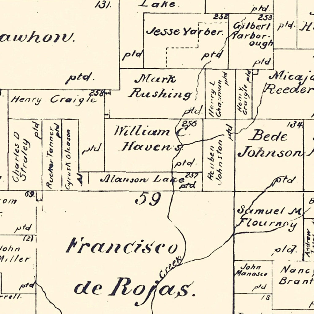 Vintage Map of Rains County, Texas 1888