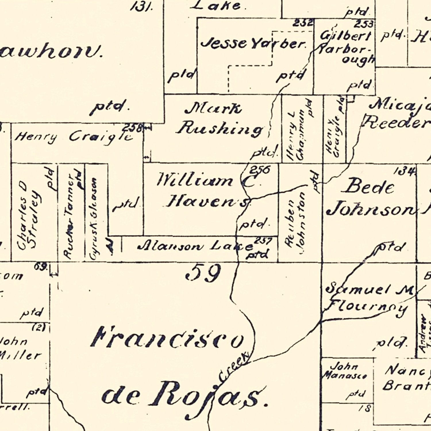 Vintage Map of Rains County, Texas 1888