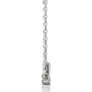Sterling Silver .015 CT Natural Diamond "Mrs" 16-18" Necklace