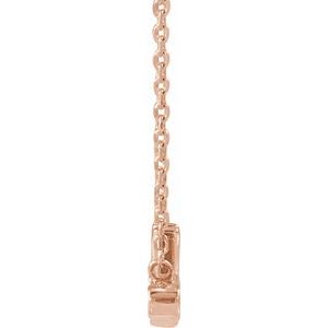 14K Rose Gold .015 CT Natural Diamond "Mrs" 16-18" Necklace