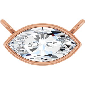14K Rose 1/2 CT Lab-Grown Diamond Necklace Center