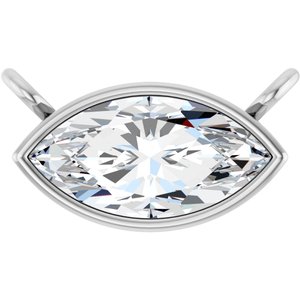14K White 1/2 CT Lab-Grown Diamond Necklace Center