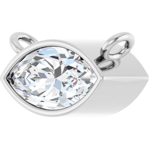 14K White 1/2 CT Lab-Grown Diamond Necklace Center