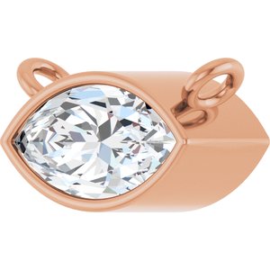 14K Rose 1/2 CT Lab-Grown Diamond Necklace Center
