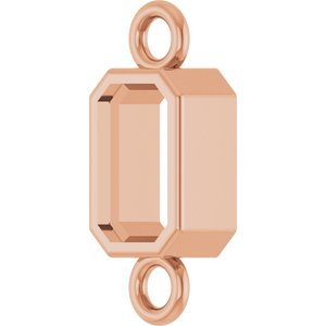 10K Rose Gold 5x3 mm Emerald Bezel-Set Link