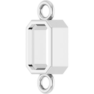 Sterling Silver 5x3 mm Emerald Bezel-Set Link