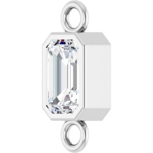14K White Gold 1/3 CT Natural Diamond Bezel-Set Link