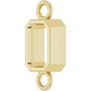 18K Yellow Gold 5x3 mm Emerald Bezel-Set Link