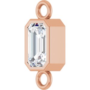 14K Rose Gold 1/3 CT Natural Diamond Bezel-Set Link