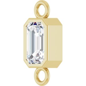 14K Yellow Gold 1/3 CT Natural Diamond Bezel-Set Link