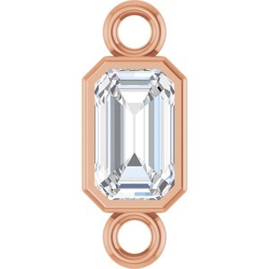 14K Rose Gold 1/3 CT Natural Diamond Bezel-Set Link