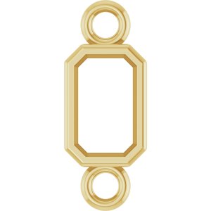 18K Yellow Gold 5x3 mm Emerald Bezel-Set Link