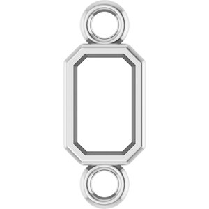 Platinum 5x3 mm Emerald Bezel-Set Link