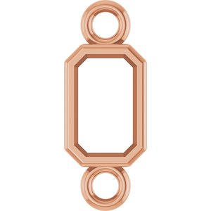 10K Rose Gold 5x3 mm Emerald Bezel-Set Link