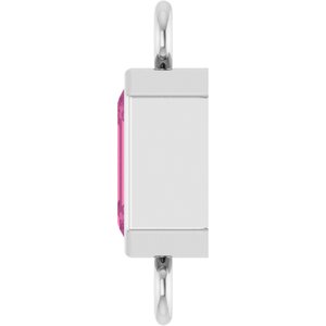 14K White Gold Natural Pink Tourmaline Bezel-Set Link