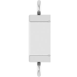 Sterling Silver 6x4 mm Emerald Bezel-Set Link