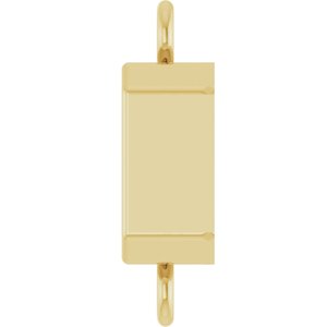 14K Yellow Gold 6x4 mm Emerald Bezel-Set Link