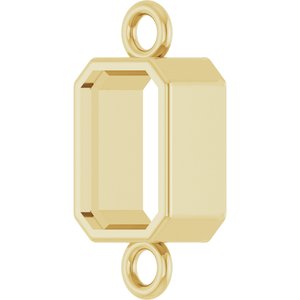 14K Yellow Gold 6x4 mm Emerald Bezel-Set Link