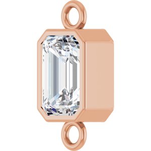 14K Rose Gold 1/2 CT Natural Diamond Bezel-Set Link
