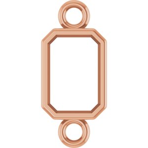 18K Rose Gold 6x4 mm Emerald Bezel-Set Link