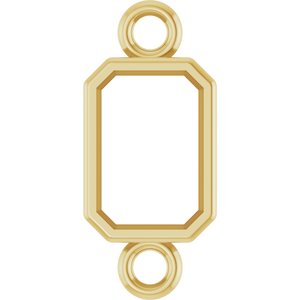18K Yellow Gold 6x4 mm Emerald Bezel-Set Link