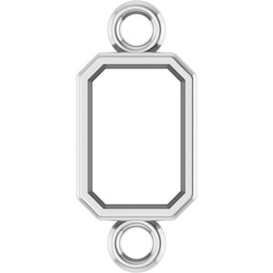 Platinum 6x4 mm Emerald Bezel-Set Link