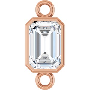 14K Rose Gold 1/2 CT Natural Diamond Bezel-Set Link