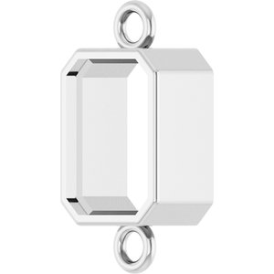 Platinum 7x5 mm Emerald Bezel-Set Link