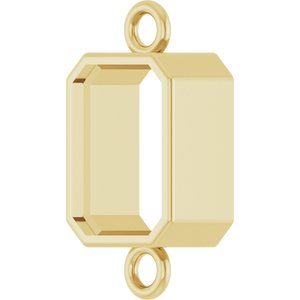 10K Yellow Gold 7x5 mm Emerald Bezel-Set Link