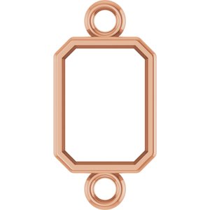 10K Rose Gold 7x5 mm Emerald Bezel-Set Link