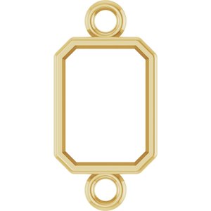 18K Yellow Gold 7x5 mm Emerald Bezel-Set Link