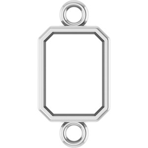 Sterling Silver 7x5 mm Emerald Bezel-Set Link