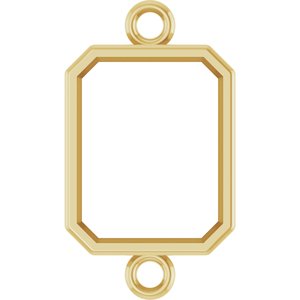 18K Yellow Gold 9x7 mm Emerald Bezel-Set Link