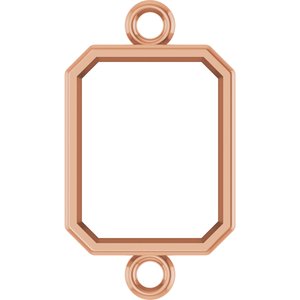10K Rose Gold 9x7 mm Emerald Bezel-Set Link